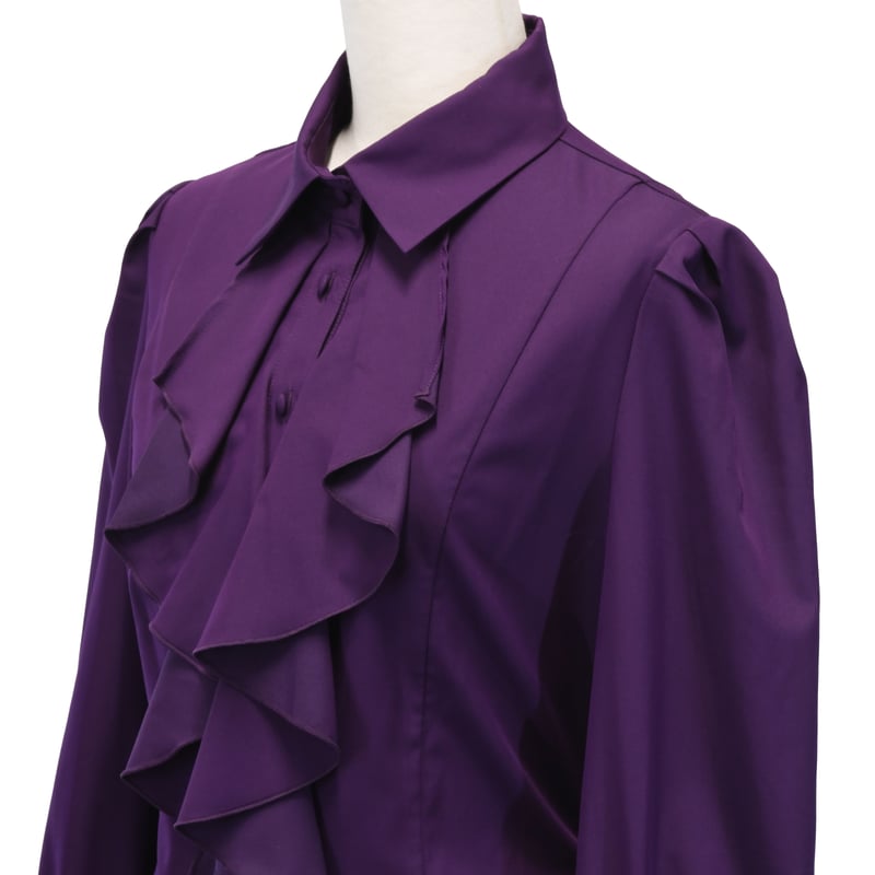 【美品】Sheglit ビショップスリーブジャボブラウス 紫 ビショップスリーブジャボブラウス／パープル | Sheglit MiDiom online