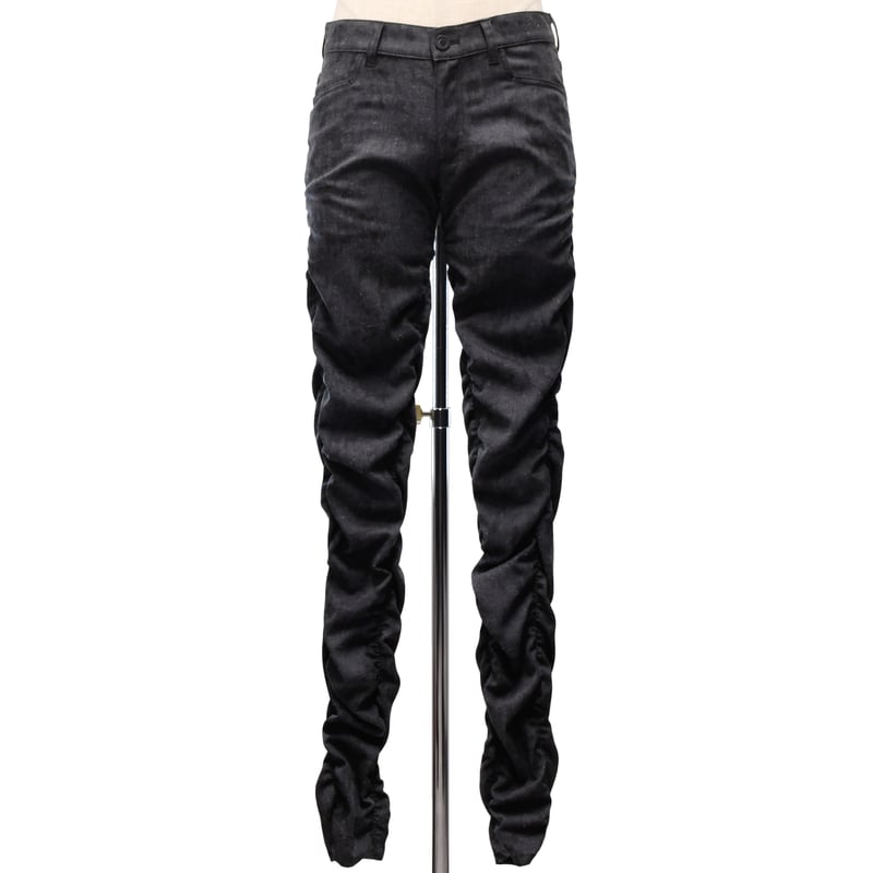 Sheglitブラック パンツ MiDiom】Printed Shirring Pants | Sheglit MiDiom