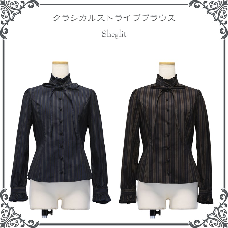 【M3】 sheglit ブラウス クラシカルストライプブラウス | Sheglit MiDiom online store
