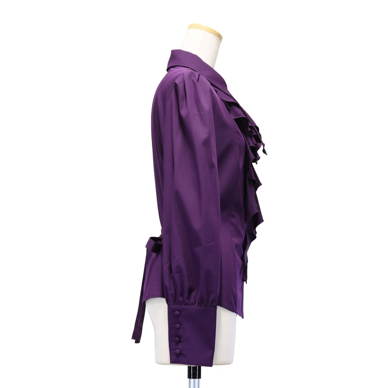 【美品】Sheglit ビショップスリーブジャボブラウス 紫 ビショップスリーブジャボブラウス／パープル | Sheglit MiDiom online