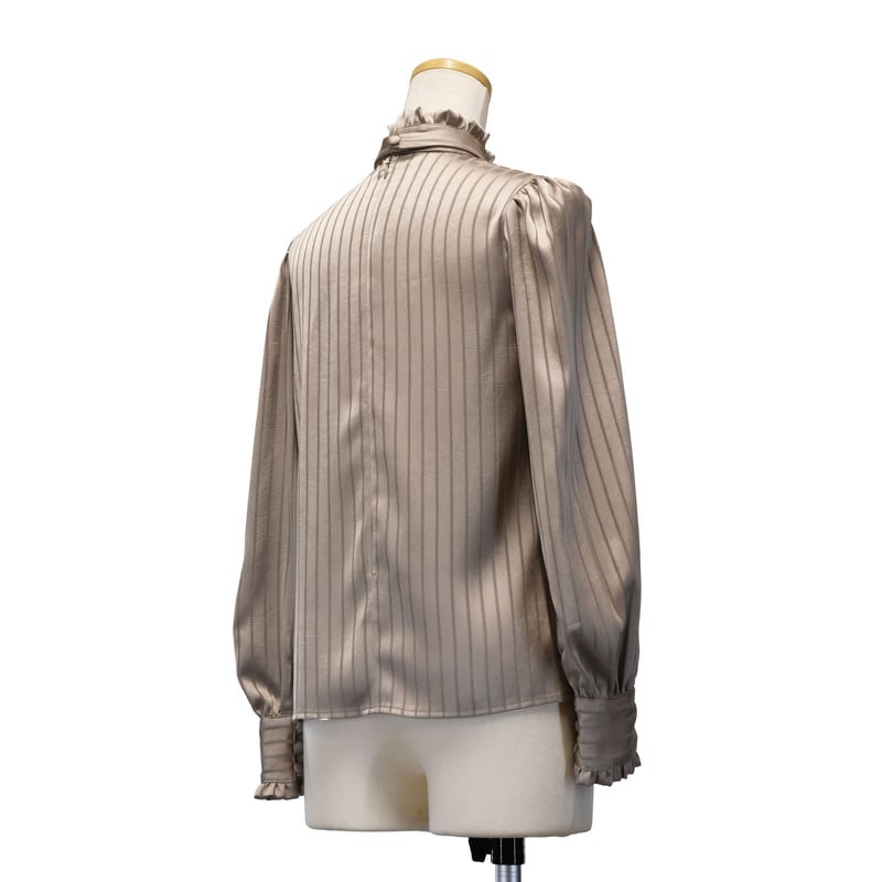 ストライプJQギャザーブラウス | Sheglit MiDiom online store