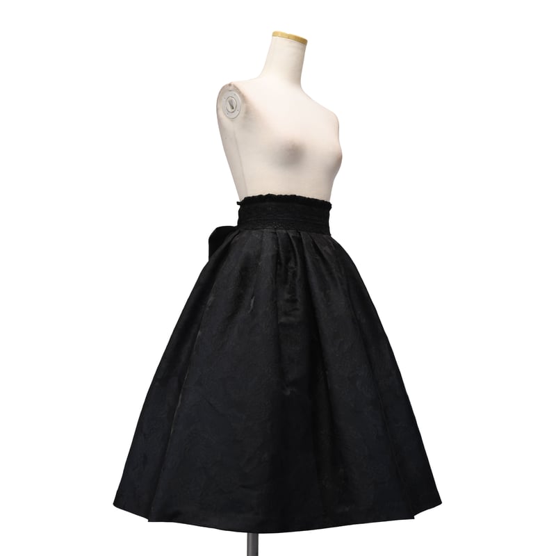 Sheglit ジャガードスカート 黒 ひざ丈 Del Fiore