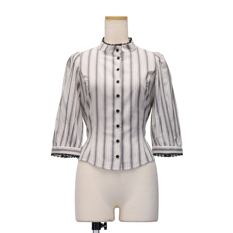 クラシカルパフブラウス／ストライプ | Sheglit MiDiom online store