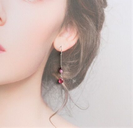 ラスール　ルビー　ピアス　18Kコーティング 【美品】 ラスール ルビー ピアス 18Kコーティング 【美品】 ラスール