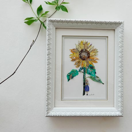 ひまわり　バスを待つ