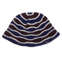 Wave Knitting Hat <Brown x Navy x Off White>