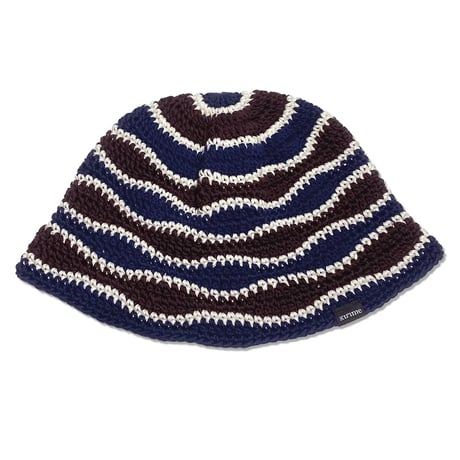 Wave Knitting Hat <Brown x Navy x Off White>