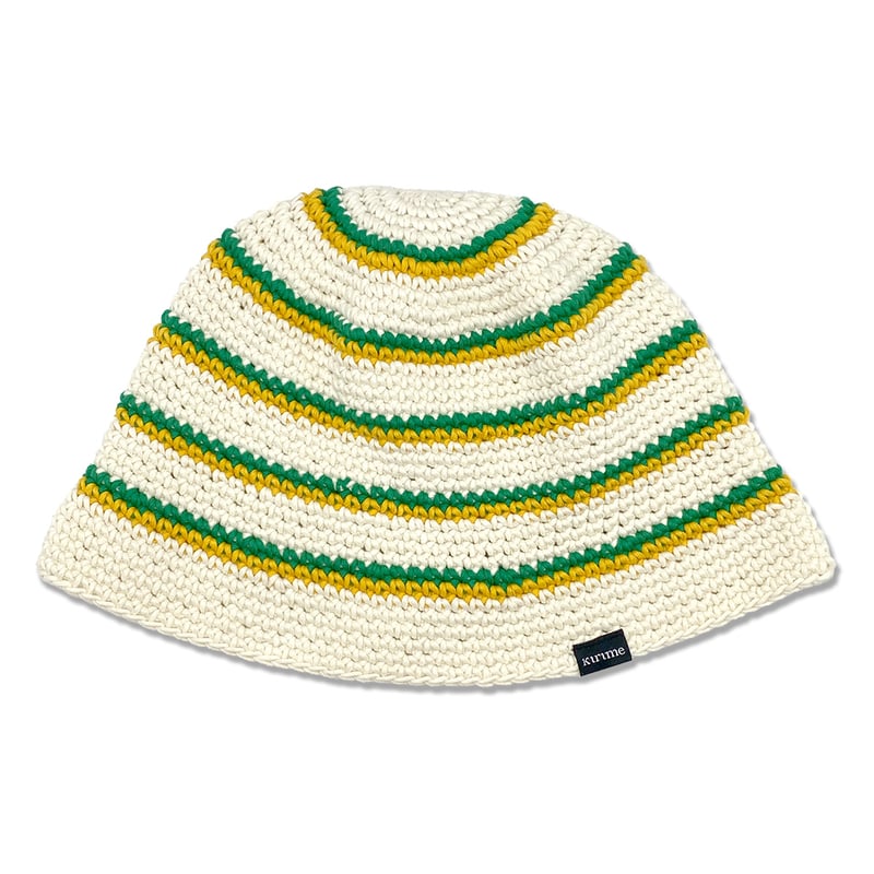 Knitting Hat (Off White x Green x Yellow) | Kirime