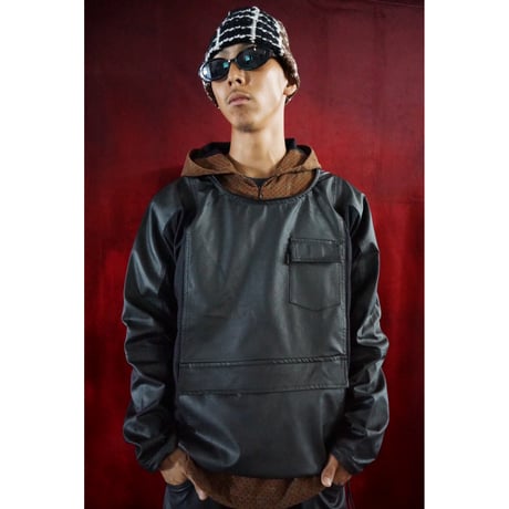 Plaid Knitting Beanie (Black x Dark Brown x White)