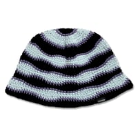 Wave Knitting Hat <Black x Purple x Baby Blue>