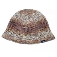 Knitting Hat <Brown x White x Brick Orange x Smokey Yellow>