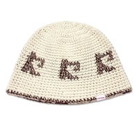 Knitting Hat <Off White x Brown x Cafe>