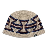 Ortega Knitting Hat  (Beige x Navy x Brown)