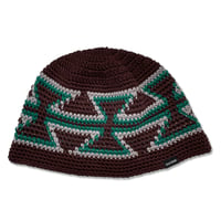 Ortega Knitting Hat  (Brown x Gray x Green)