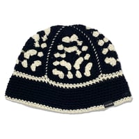 Knitting Hat <Off White x Black >