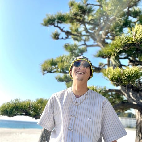 China Button Base Ball Shirt <Mustard x Sax>