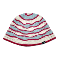 Wave Knitting Hat <Red x Powder Blue x Off White>