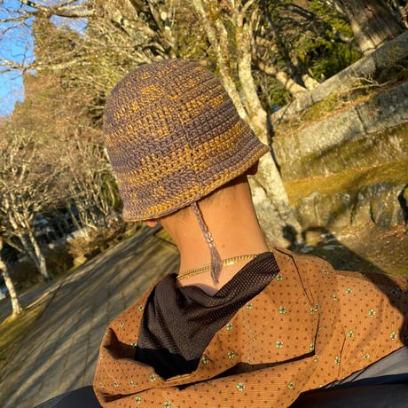 Braid Knitting Hat  (Charcoal x S.Yellow)