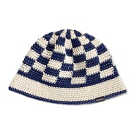 Knitting Hat <Sandbeige x Navy>