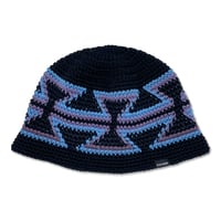 Ortega Knitting Hat  (Black x Blue x Purple)