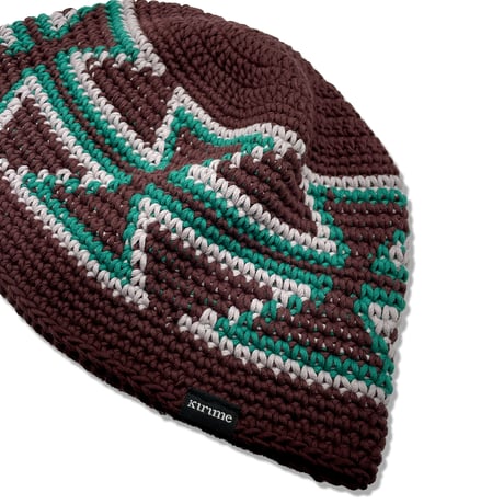 Ortega Knitting Hat  (Brown x Gray x Green)