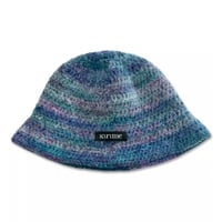Knitting Hat <Sea Green x Purple x Blue>