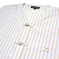 China Button Base Ball Shirt <Mustard x Sax>