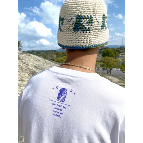 Knitting Hat <Off White x Khaki x Blue>