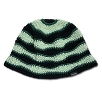 Wave Knitting Hat <Black x D.Green x Mint>