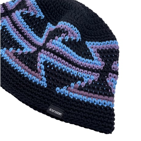 Ortega Knitting Hat  (Black x Blue x Purple)