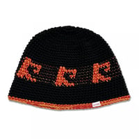 Knitting Hat <Black x Red x Orange>