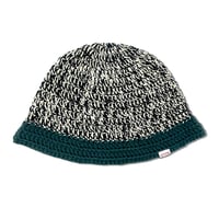 Knitting Hat <Green x White x Black>