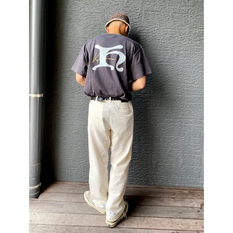 Knitting Hat <Off White x Brown x Black>