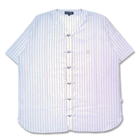 China Button Base Ball Shirt <Mustard x Sax>