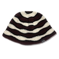 Wave Knitting Hat <Brown x Black x Off White>