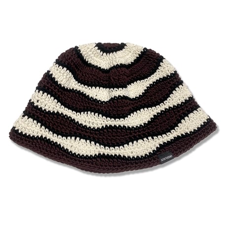 Wave Knitting Hat <Brown x Black x Off White>