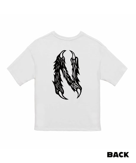 NUT-BUTTER カーブ ロゴ 5.6オンス ビッグシルエット Ｔシャツ ホワイト