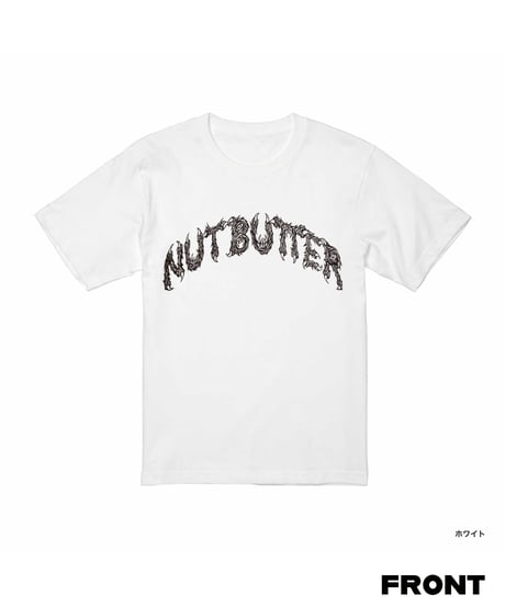NUT-BUTTER カーブ ロゴ 6.2オンス Tシャツ ホワイト