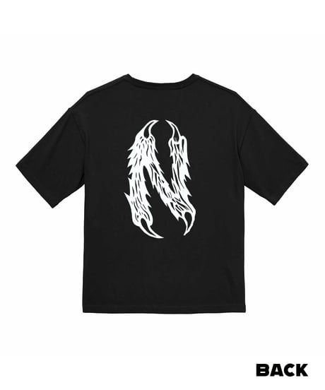 NUT-BUTTER カーブ ロゴ 5.6オンス ビッグシルエット Ｔシャツ ブラック
