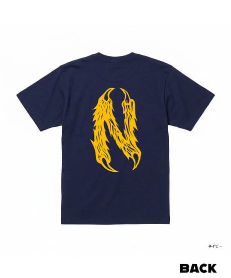 NUT-BUTTER カーブ ロゴ 6.2オンス Tシャツ ネイビー