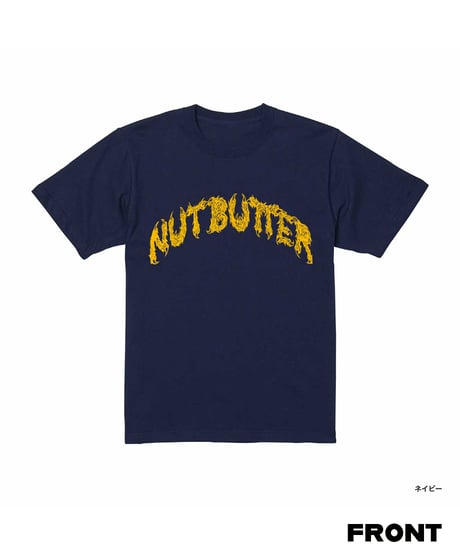 NUT-BUTTER カーブ ロゴ 6.2オンス Tシャツ ネイビー