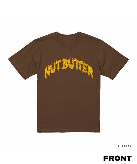NUT-BUTTER カーブ ロゴ 6.2オンス Tシャツ ダークブラウン