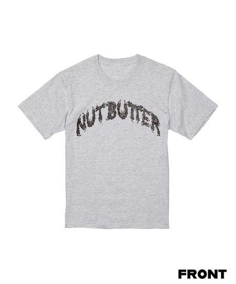 NUT-BUTTER カーブ ロゴ 6.2オンス Tシャツ グレー