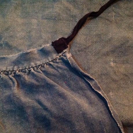 french 1890s indigo linen apron