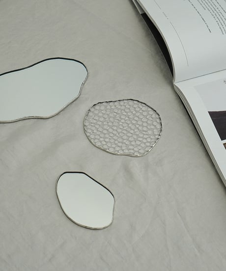 PUDDLE MIRROR PLATE / W158×H90 / LEATHER