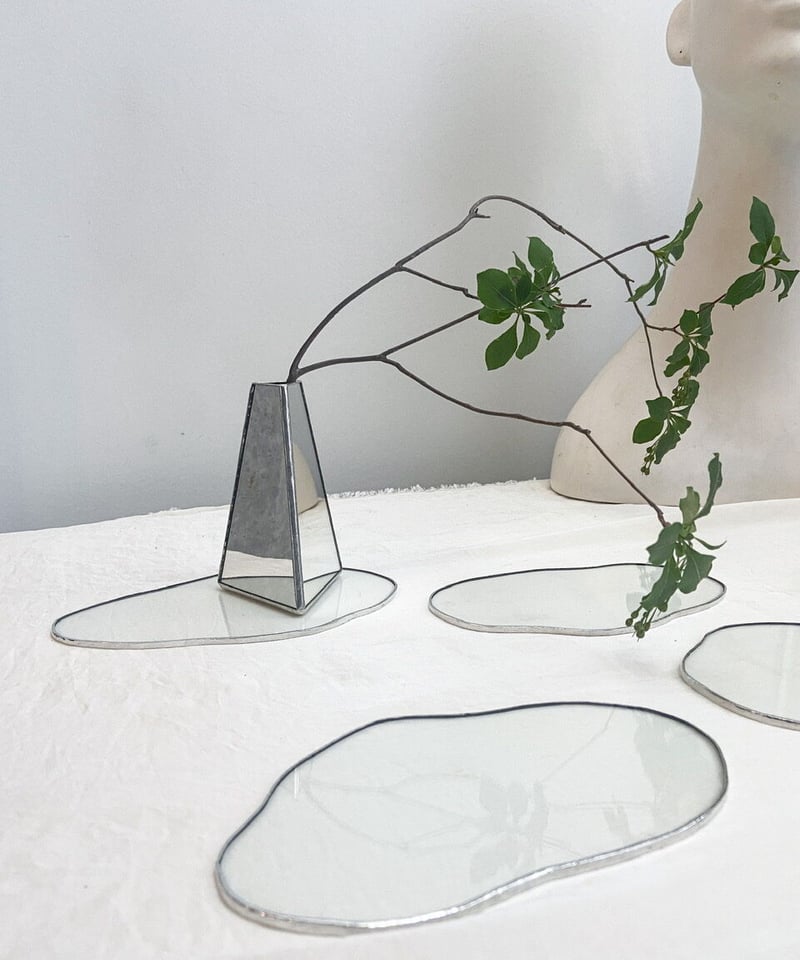 PUDDLE GLASS PLATE / 3種の形 / W157×H96 | doro ONL