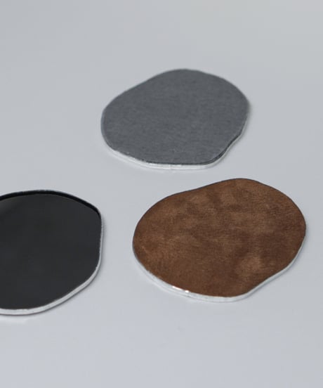 PUDDLE MIRROR PLATE / S / W85×H95 / LEATHER