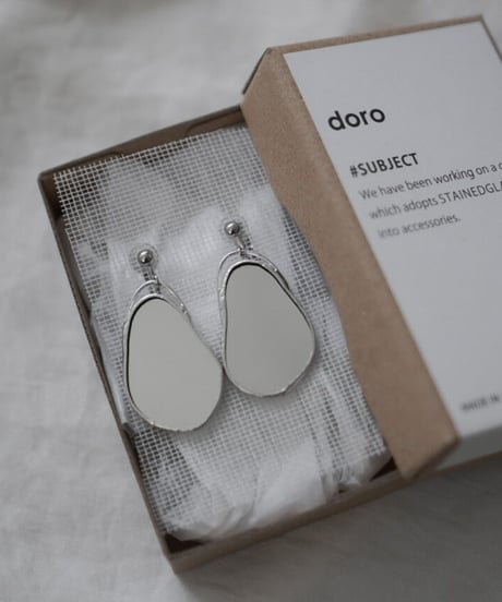 MIRROR GLASS BEAN SHAPE EARRING / ピアス・イヤリング