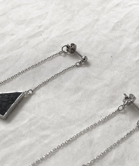 W HANGING EARRING - BLACK- / ピアス・イヤリング