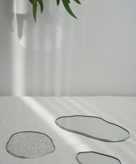 PUDDLE GLASS PLATE / S / W85×H95 / FOG BUBBLE
